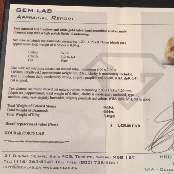 10k Gold diamond & Ruby ring w/appraisal - Picture 10 of 11